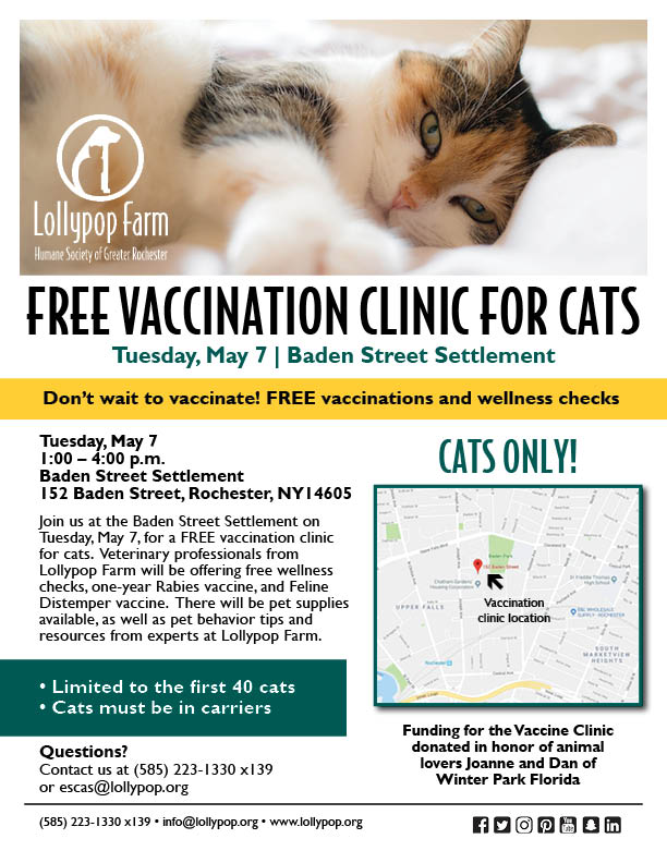 Flyer - Free Vaccine Clinic for Cats