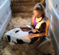 Alyssa with baby calf